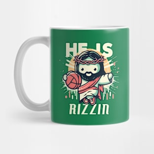 He Is Rizzin Funny Cute  Jesus Play Basketball Christian Mug